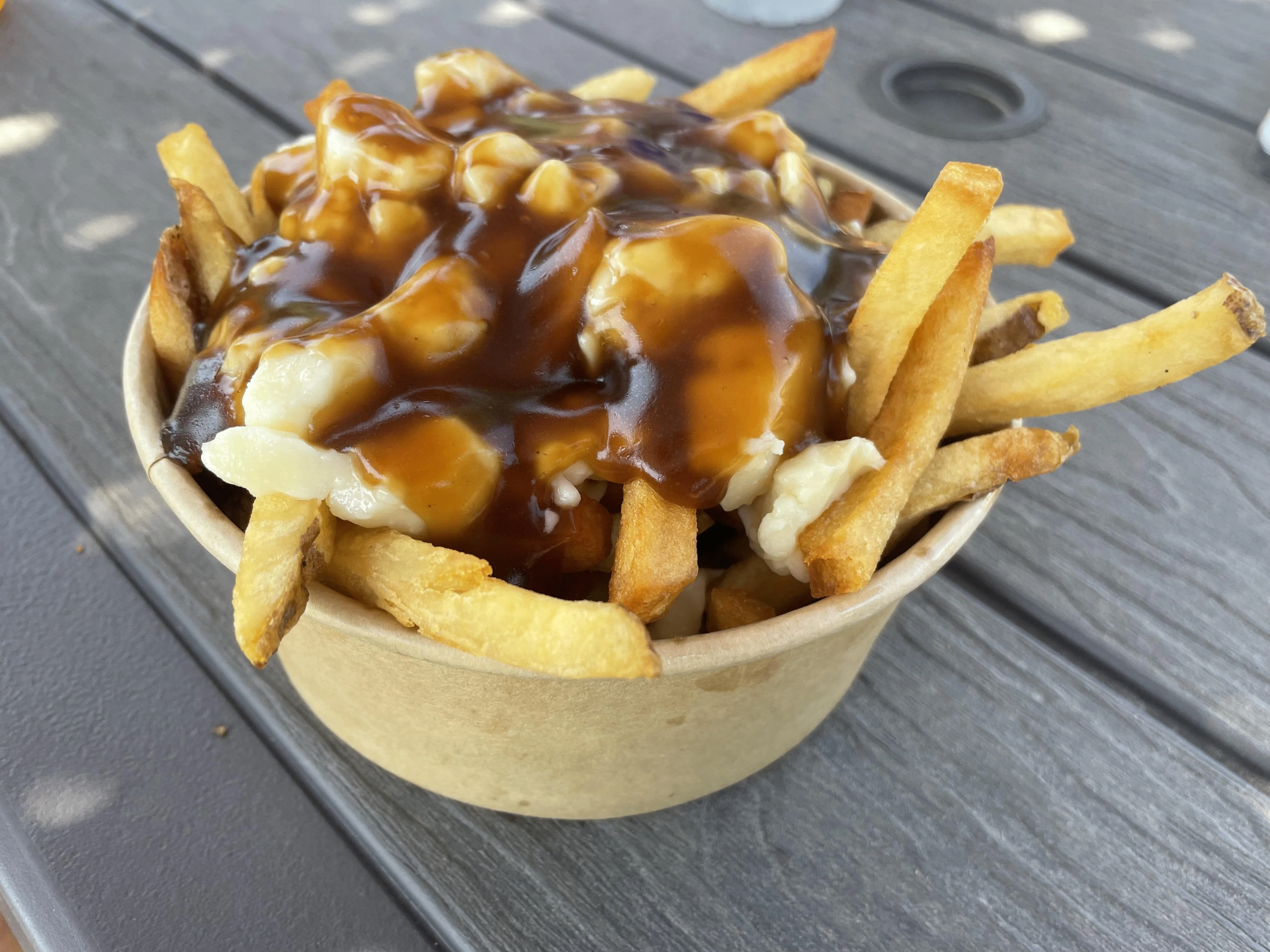 Classic poutine with cheese curds and gravy