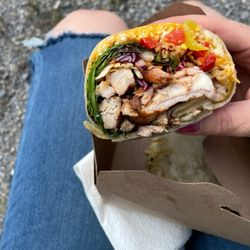 Grilled chicken wrap with fresh veggies